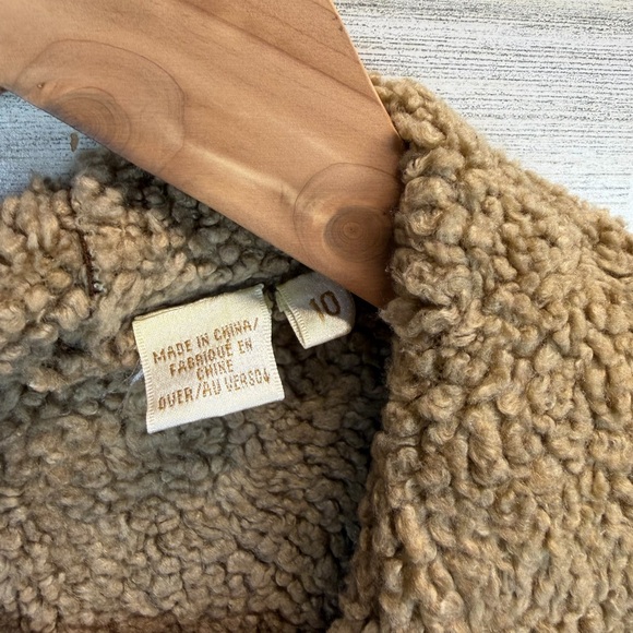 Dana Buchman Shearling Long Coat 10 Boho Rustic Toggle Faux Suede Penny Lane - Picture 15 of 15